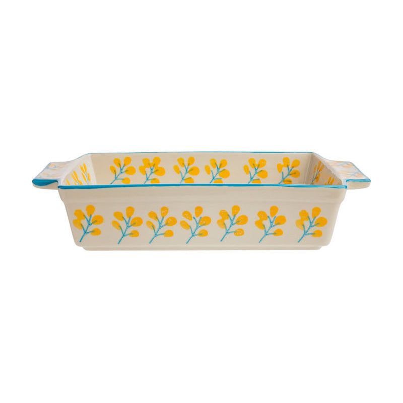 Backform FLORAL gelb blau ca. 21 x 10,5 cm Kuchenform Kastenform klein – Luise & Fritz