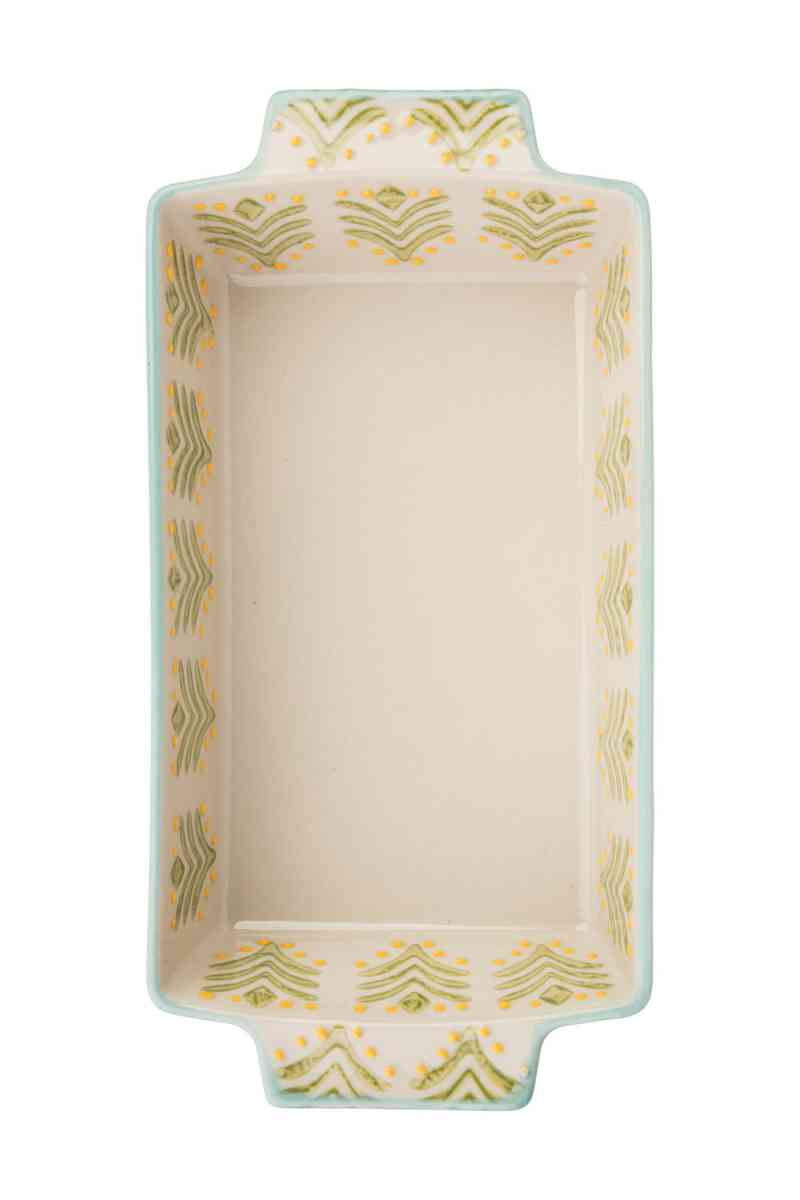 Backform RETRO Kastenform ca. 21 cm creme grün Kuchenform erhältlich bei www.luiseundfritz.de