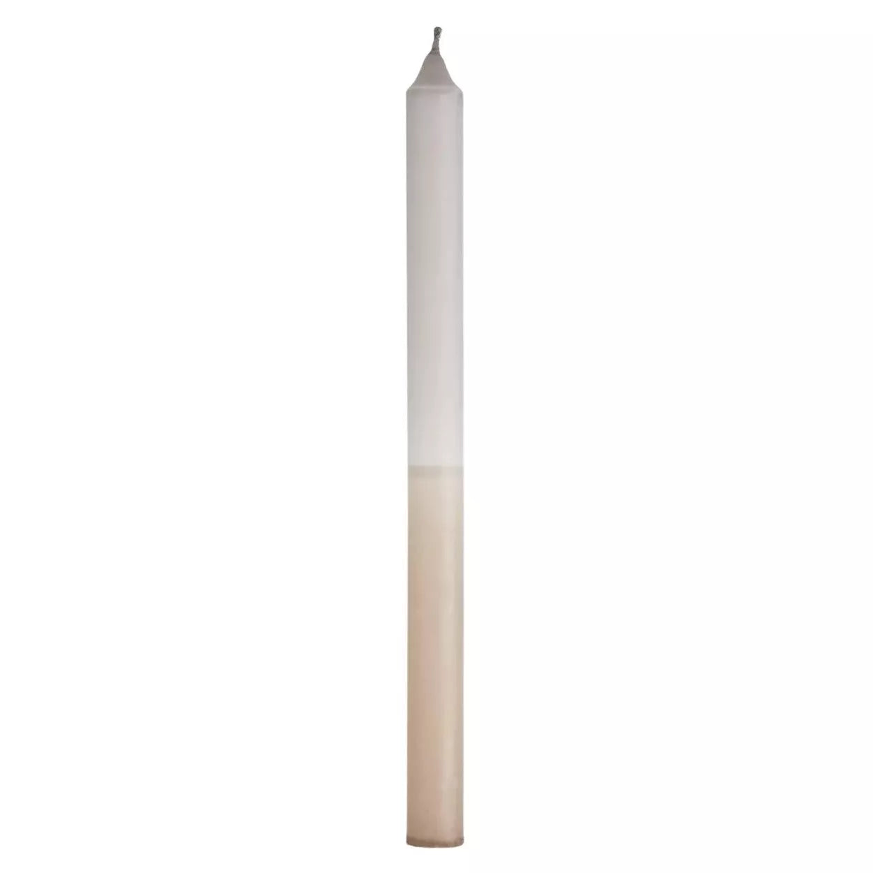 Kerze grau taupe TWO TONE DIP DYE CANDLE ca. 29,5 cm zweifarbige Stabkerze