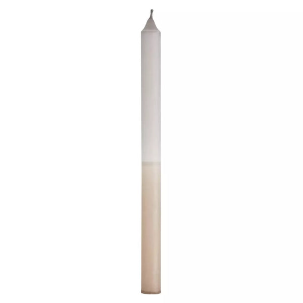 Kerze grau taupe TWO TONE DIP DYE CANDLE ca. 29,5 cm zweifarbige Stabkerze
