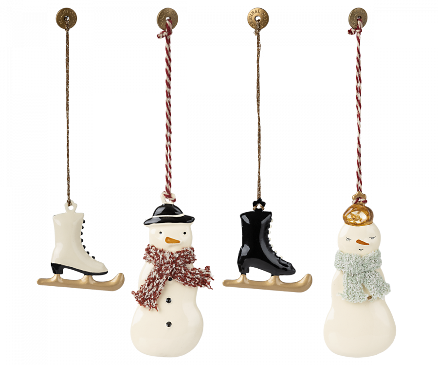 Maileg Anhänger 4er Set WINTER WONDERLAND Baumschmuck Ornamente Advent