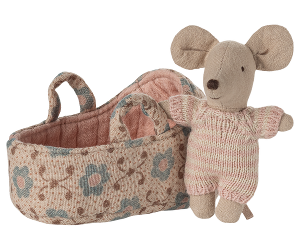 Maileg BABYMAUS mit BABY-TRAGETASCHE rosa ca. 10 cm Gr. MY erhältlich bei www.luiseundfritz.de