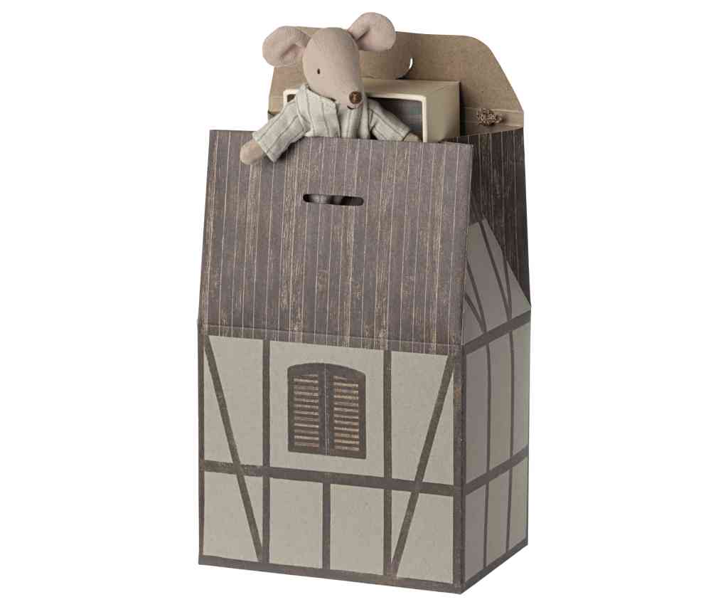 Maileg 2x BAUERNHAUS-TASCHE mint 20x14 cm Geschenktasche