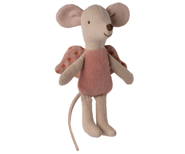 Maileg Fee-Maus Engel FAIRY MOUSE Schutzengel LITTLE ROSE | Flügel mit Punkten Samt-Body altrosa erhältlich bei www.luiseundfritz.de
