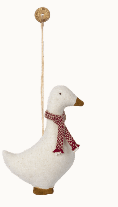 Maileg GANS Anhänger Baumschmuck Ornament Stoffgans mit rotem Schal Adventsdeko