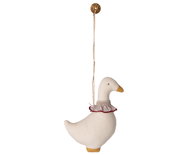 Maileg Ornament GANS mit rotem Kragen ca. 8,5 cm Stoffanhänger Deko Baumschmuck erhältlich bei www.luiseundfritz.de