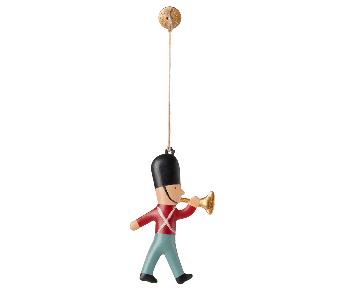 Maileg GARDIST mit Trompete Metall-Ornament Leibwache ca. 9 cm Baumschmuck Anhänger erhältlich bei www.luiseundfritz.de
