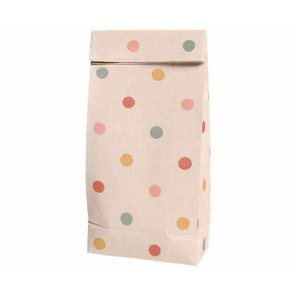 Maileg Geschenktüten SET 10x PUNKTE hell Papierbeutel 24,5 cm | Bodenbeutel Multi Dots