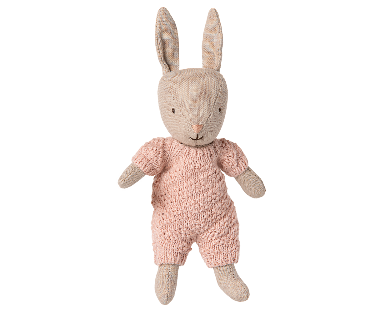 Maileg Strickanzug OVERALL rosa Hasenkleidung für Gr. micro und Maus kleine Schwester