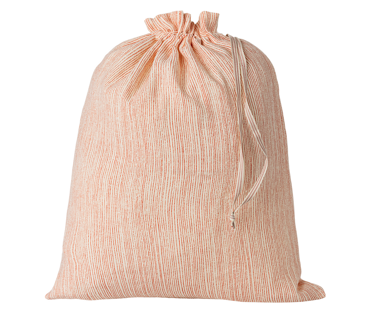 Maileg Leinenbeutel rote Streifen und Kordelzug ca. 37x30 cm Aufbewahrung Geschenkverpackung erhältlich bei www.luiseundfritz.de