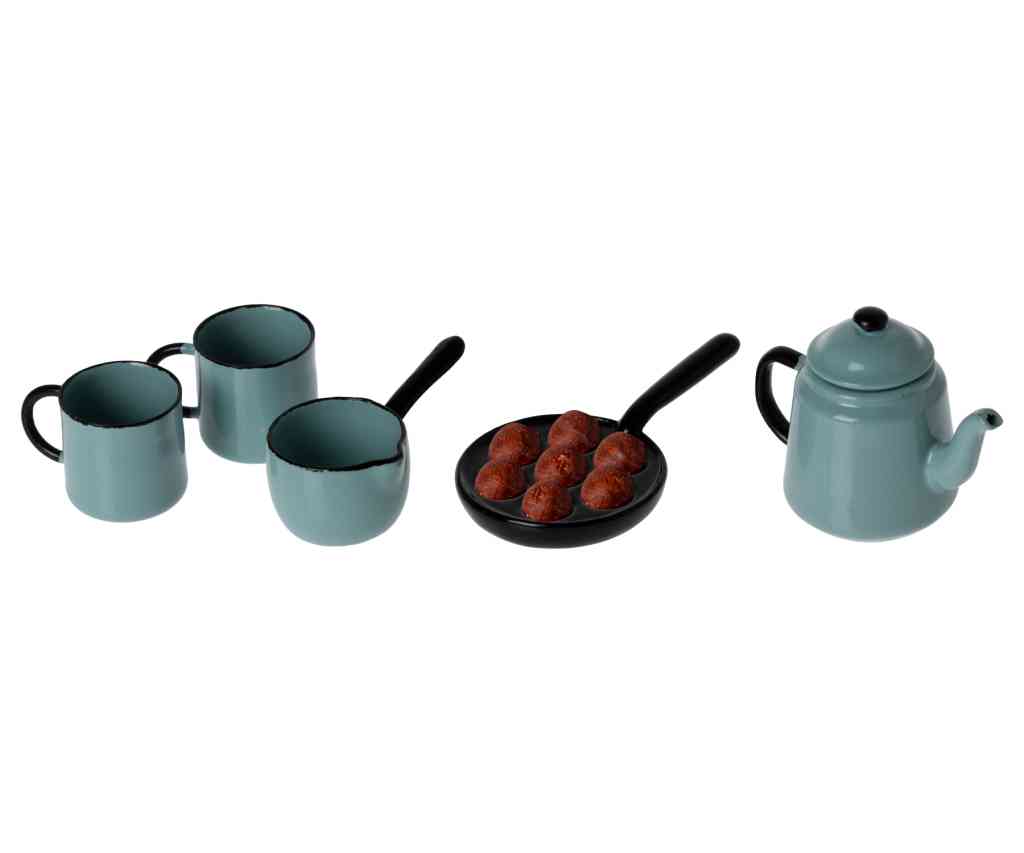 Maileg MausHerd Puppengeschirr MADAME BLUES LIEBLINGE Pfannkuchen – Luise & Fritz
