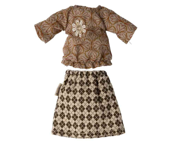 Maileg Kleidung für Mama-Maus oder Oma-Maus BLUSE + ROCK Mauskleidung