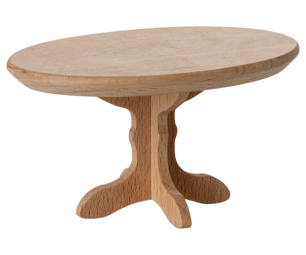 Maileg Couchtisch oval Holztisch natur für Mausfamilie Puppenhausmöbel erhältlich bei www.luiseundfritz.de