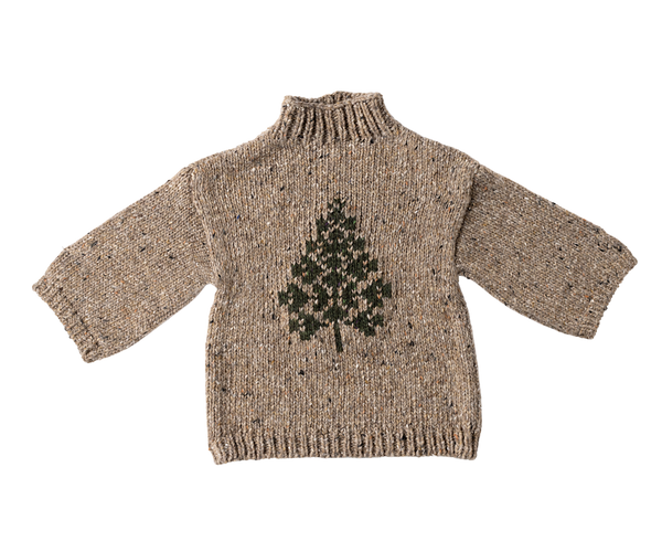Maileg Pullover für Wichtel Gr. 6 ☆ TANNENBAUM Strickpulli Puppenkleidung