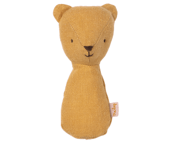 Maileg Rassel TEDDY senfgelb Babyrassel Bär 11 cm Leinen