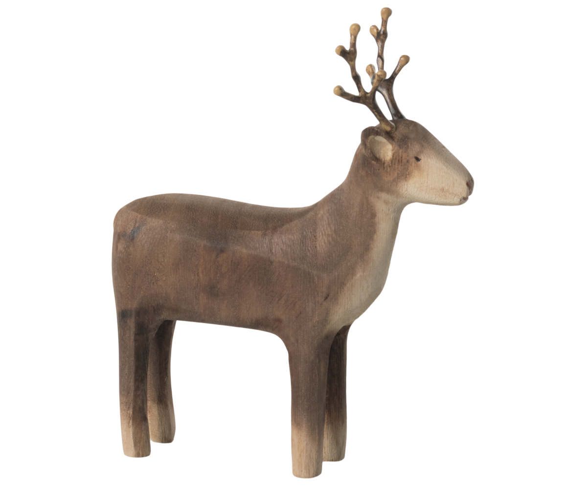 Maileg RENTIER aus Holz natur ca. 16x13 cm Adventsdekoration