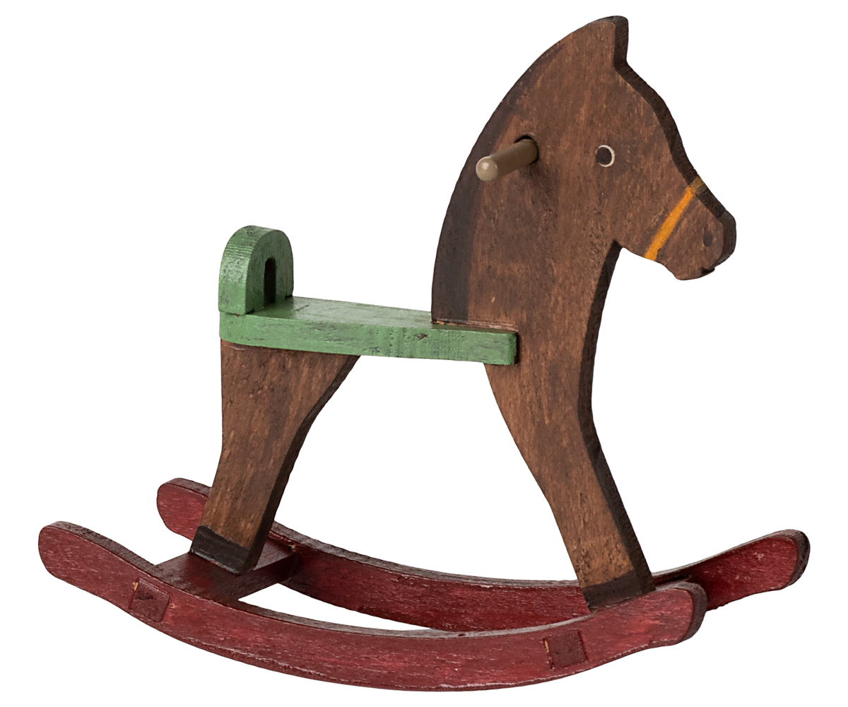 Maileg SCHAUKELPFERD für Maus Holz ca. 8,5 cm mit Griffen aus Metall erhältlich bei www.luiseundfritz.de