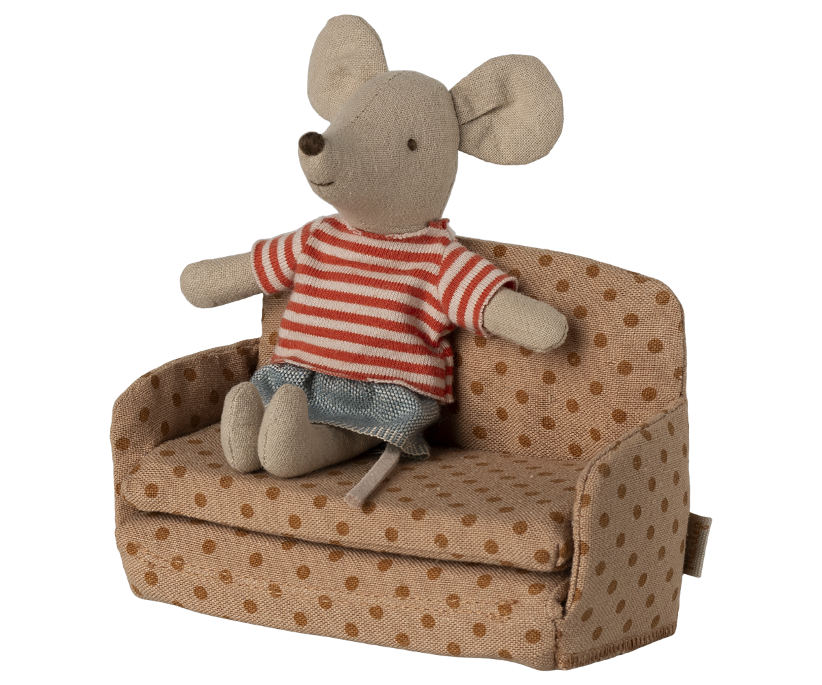 Maileg Schlafsofa PUNKTE für Maileg-Mäuse ca. 12x8x5 cm Puppenhausmöbel erhältlich bei www.luiseundfritz.de