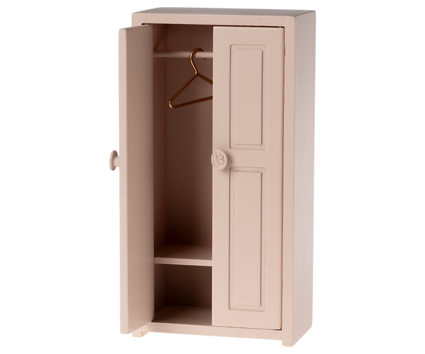 Maileg Kleiderschrank zartrosa für Maus | Mausschrank ca. 14x7x4 cm Puppenhausmöbel