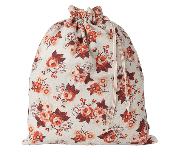 Maileg Leinenbeutel Blumenmuster Kordelzug ca. 37x30 cm Aufbewahrung Geschenkverpackung erhältlich bei www.luiseundfritz.de