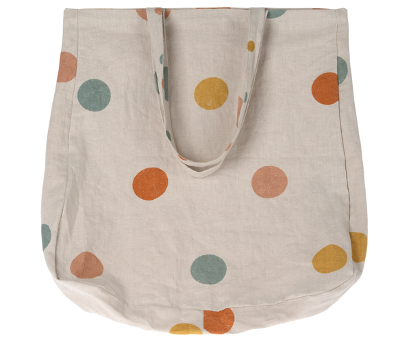 Maileg Stofftasche XL große Tasche ca. 50x45 cm MULTI DOTS Shopper Ramie-Baumwollmix