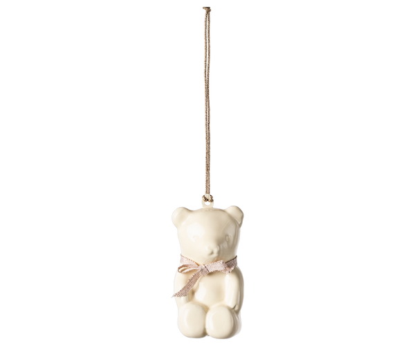 Maileg TEDDYBÄR Anhänger weiß rosa Metall-Ornament ca. 6,5x3x2,5 cm | 1 Stück