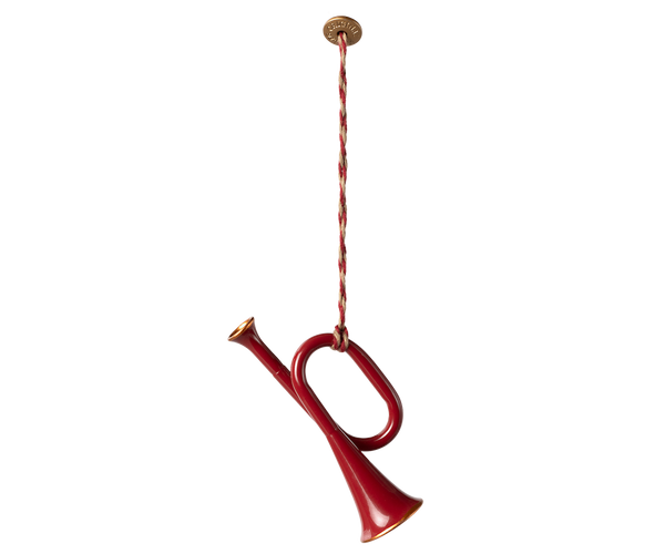 Maileg Trompete Metallornament 7,5x4 cm rot Baumschmuck Adventsdekoration