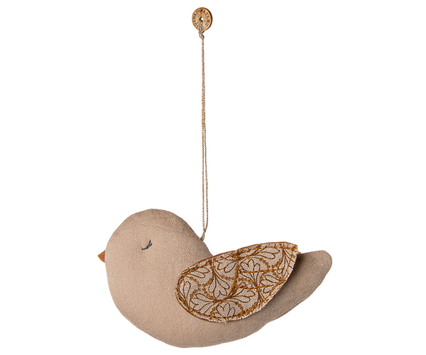 Maileg Ornament VOGEL WINTERHERZ sand ca. 9,5x6 cm Stoffanhänger Deko Baumschmuck