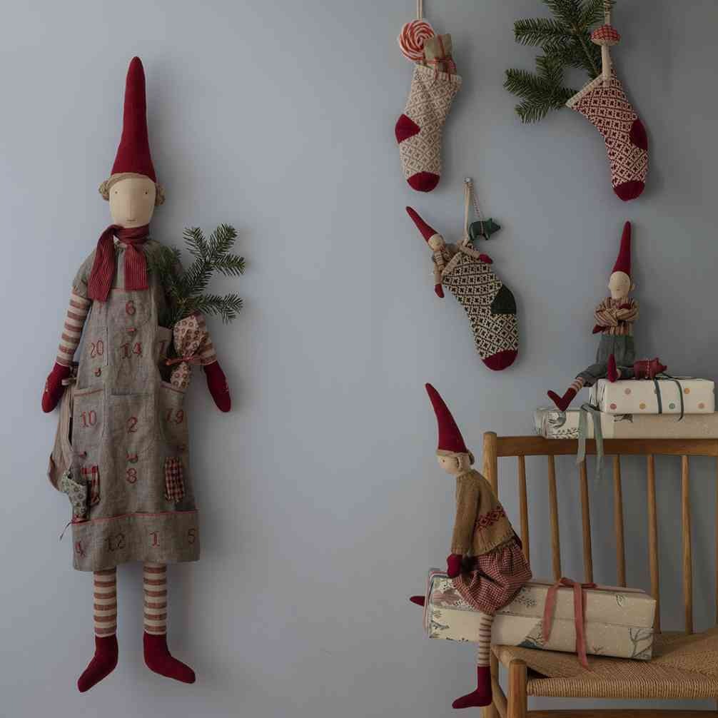 Maileg Wichtel Gr. 3 Pixy Mädchen ca. 49 cm ☆ Stoffpuppe Winterdeko Nisse