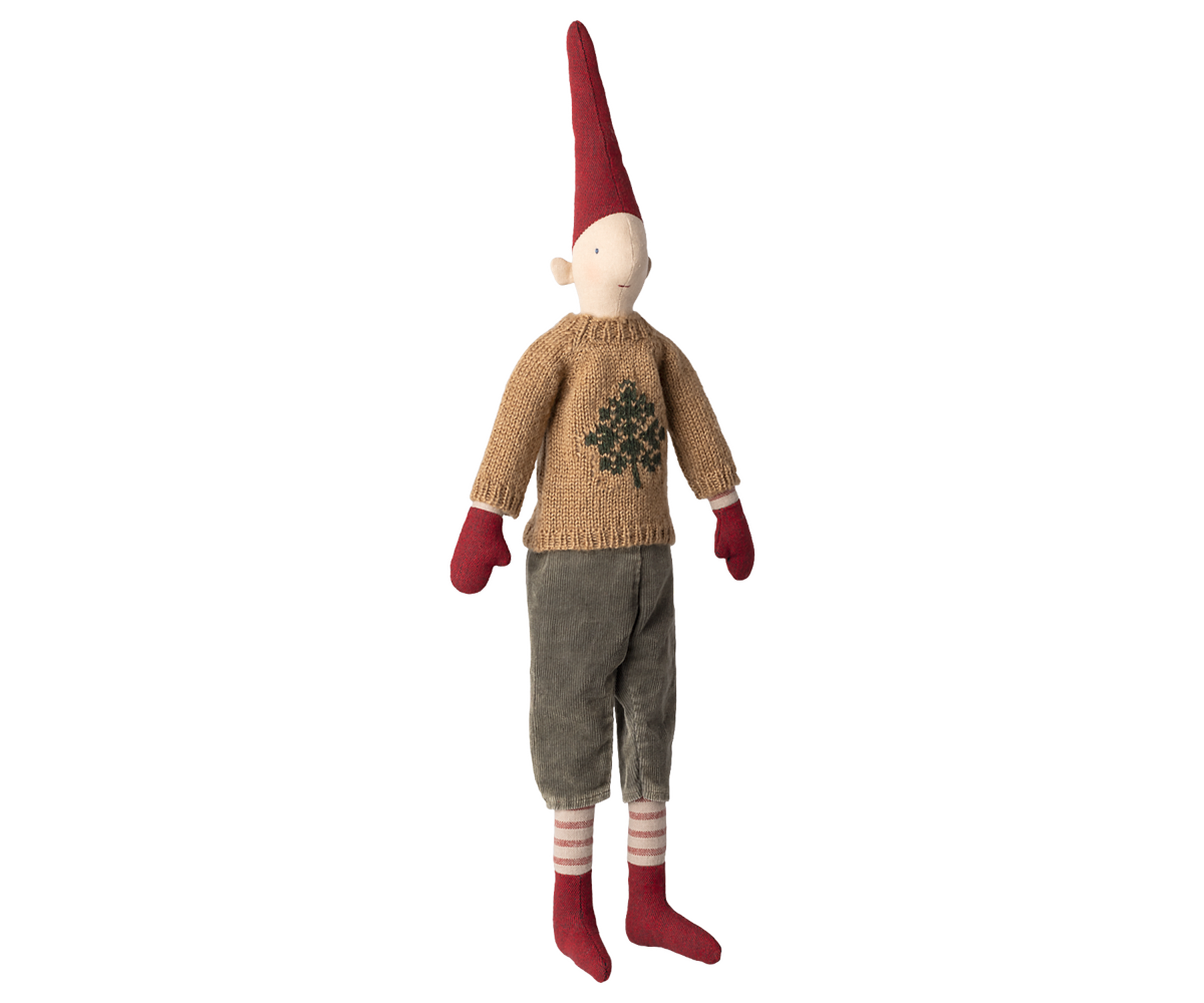 Maileg Wichtel Gr. 3 ca. 49 cm Wichteljunge im Pulli mit Tannenbaum-Motiv + Hose ☆ PIXY