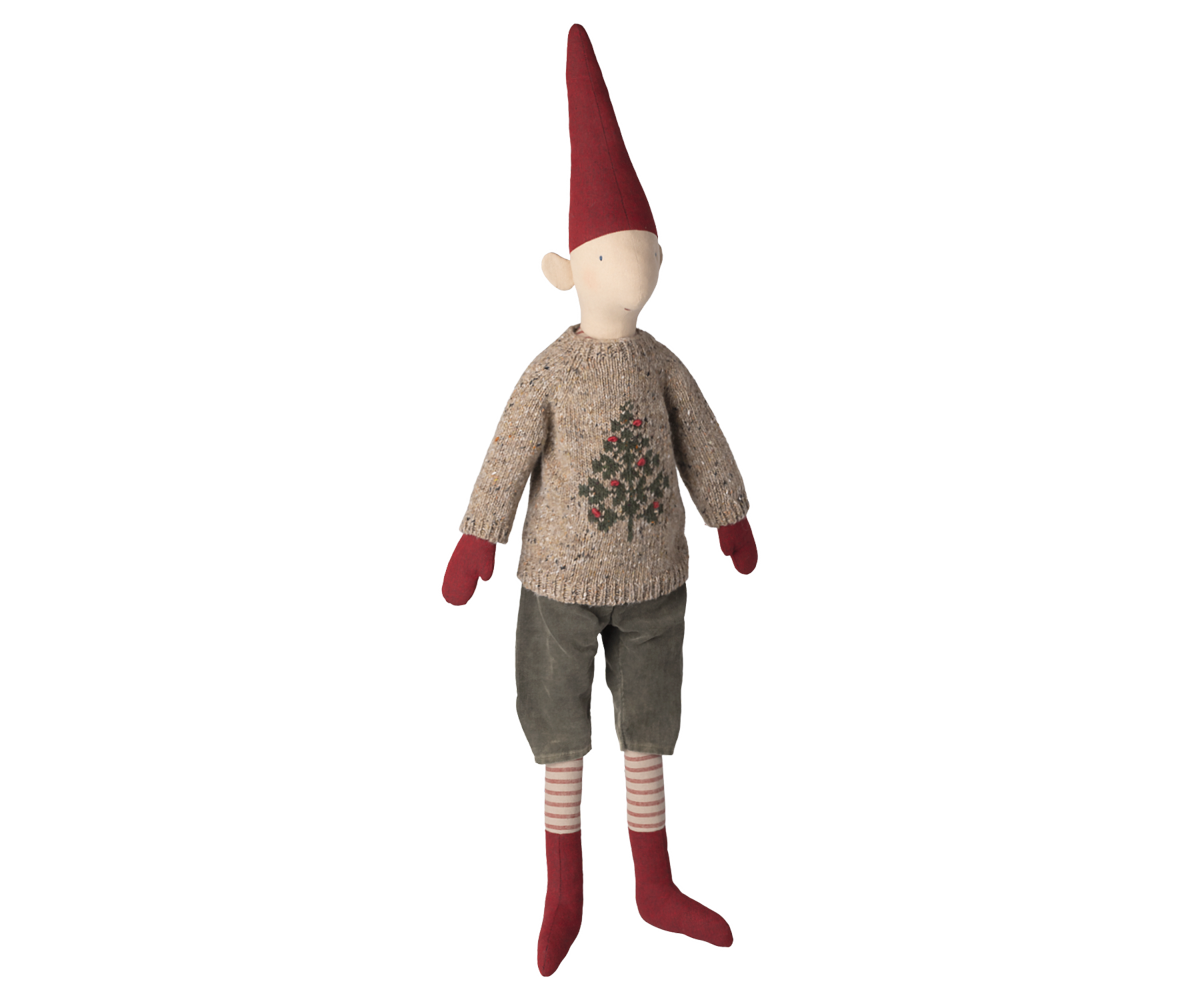 Maileg Wichtel Gr. 5 ca. 90 cm Junge in Pulli mit Tannenbaum-Motiv + Hose ☆ PIXY
