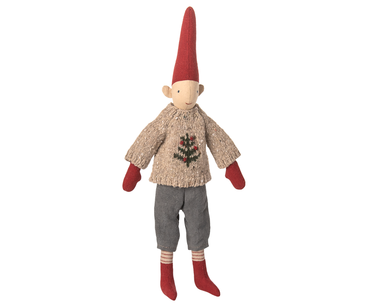Maileg Wichtel Gr. 2 ca. 31 cm Wichteljunge im Pulli mit Tannenbaum und Hose ☆ PIXY erhältlich bei www.luiseundfritz.de