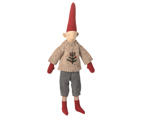 Maileg Wichtel Gr. 2 ca. 31 cm Wichteljunge im Pulli mit Tannenbaum und Hose ☆ PIXY erhältlich bei www.luiseundfritz.de