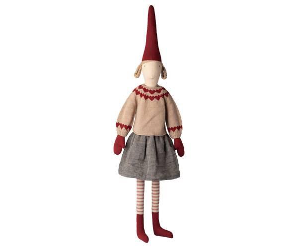 Maileg Wichtel Gr. 6 ca. 106 cm Wichtelmädchen in Pullover mit Herz und Rock ☆ PIXY erhältlich bei www.luiseundfritz.de