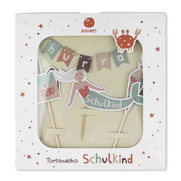 Tortendekoration UNDER THE SEA zur EINSCHULUNG Meerjungfrau Cake Topper zum Schulanfang | AVA & YVES