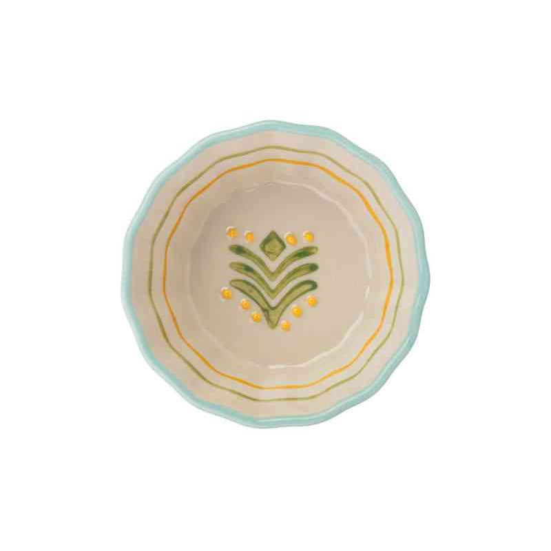 Muffinform RETRO Backform ca. 8x4 cm creme grün Steinzeug erhältlich bei www.luiseundfritz.de