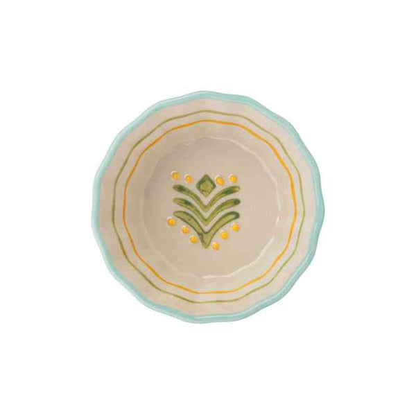 Muffinform RETRO Backform ca. 8x4 cm creme grün Steinzeug erhältlich bei www.luiseundfritz.de