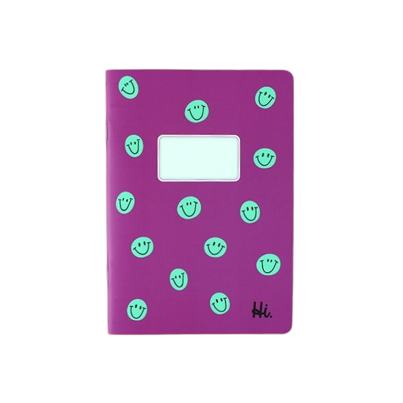 Notizheft SMILES-MINT brombeer mit mint DIN A5 kariert 30 Blatt bei www.luiseundfritz.de