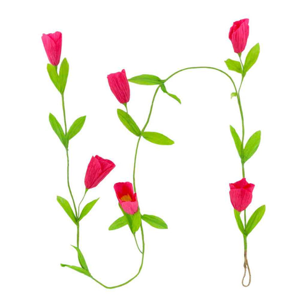 Papiergirlande mit Blüten, Blumengirlande mit pink erhältlich bei www.luiseundfritz.de