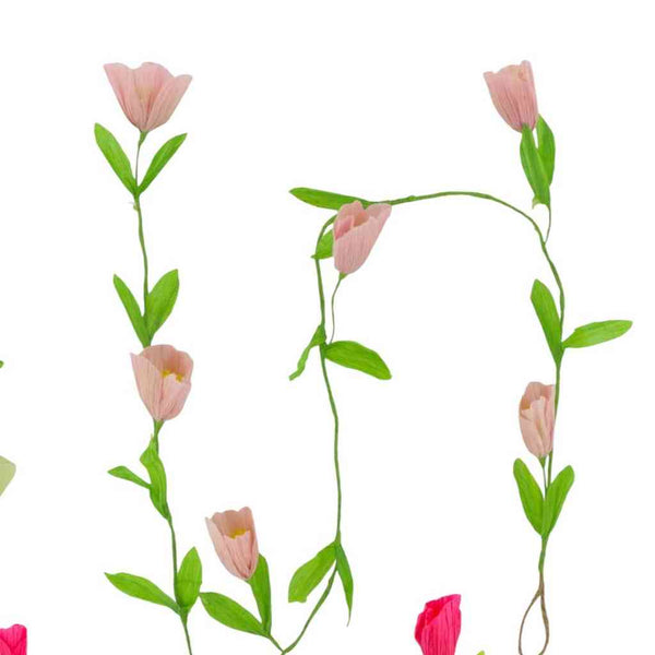 Papiergirlande mit rosa Blüten bei www.luiseundfritz.de