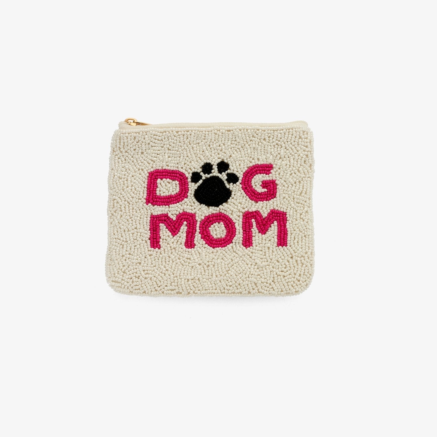 Perlentasche DOG MUM ca. 13x11 cm Geldbörse Statement-Utensilientasche erhältlich bei www.luiseundfritz.de