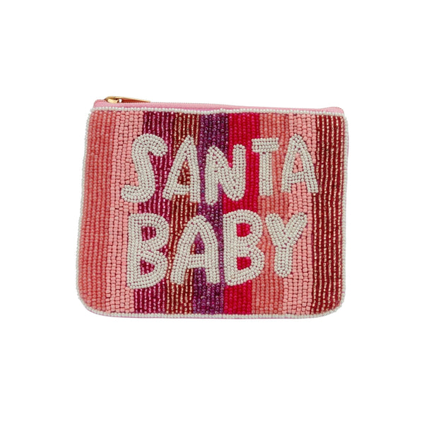 Perlentasche SANTA BABY ca. 13x11 cm Geldbörse Statement-Utensilientasche erhältlich bei www.luiseundfritz.de