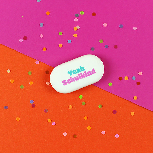 Radiergummi YEAH SCHULKIND mint/pink perfekt für die Schule und Schulanfang