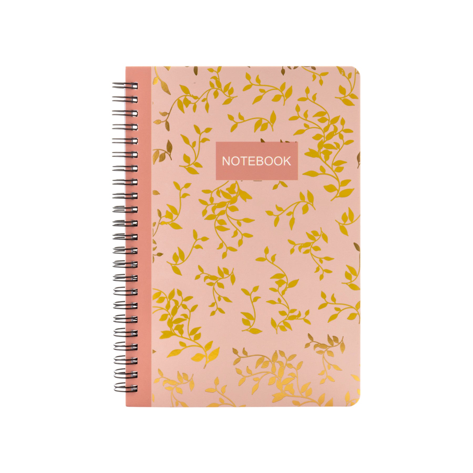 Ringbuch NOTEBOOK in altrosa mit goldfarbenen Ranken A5