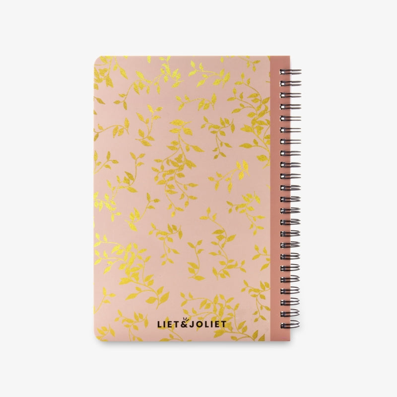 Ringbuch NOTEBOOK in altrosa mit goldfarbenen Ranken A5