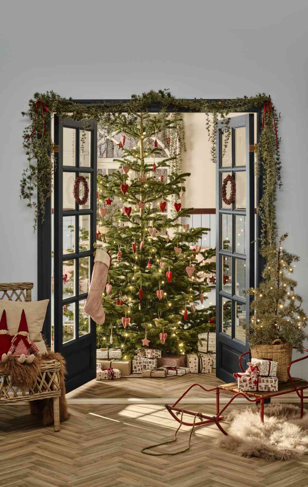 Weihnachtsstimmung mit ZEDERNBAUM groß ca. 120x60 cm Weihnachtsbaum ☆ Kunstpflanze im Topf erhältlich bei www.luiseundfritz.de