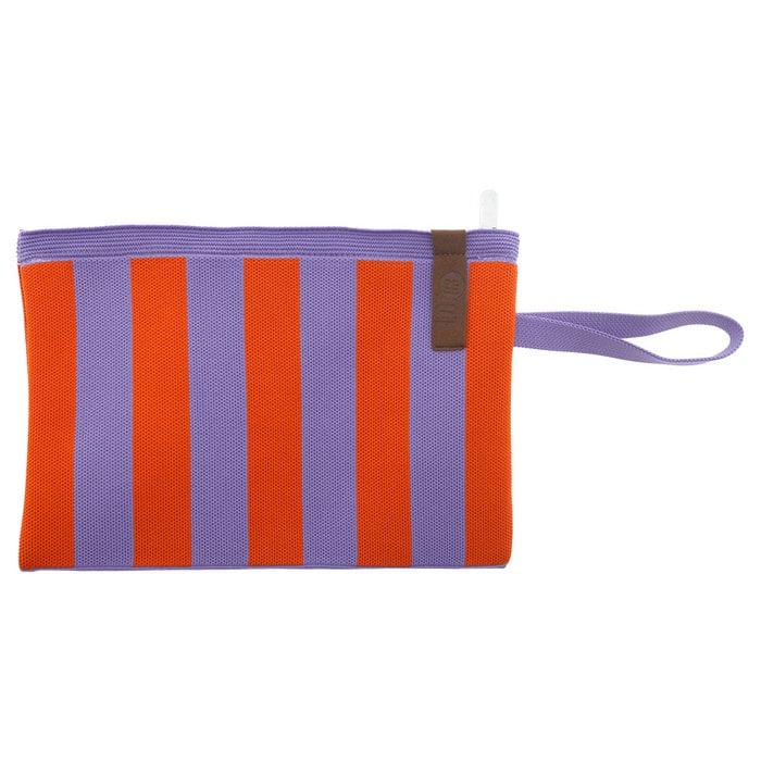 Tasche BILLIE-03 Blockstreifen flieder orange ca. 28x19 cm Kosmetiktasche Clutch