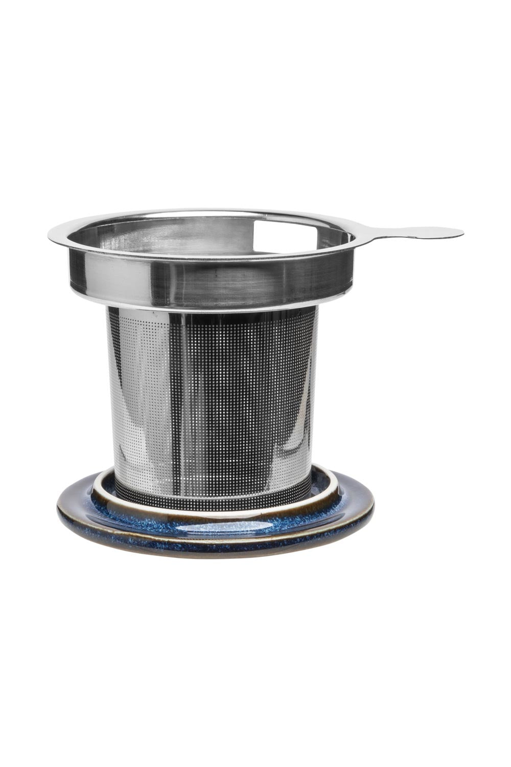 Teesieb zum Artikel: TASSE mit DECKEL und TEESIEB blau dunkelblau INDUSTRIAL ca. 410 ml erhältlich bei www.luiseundfritz.de
