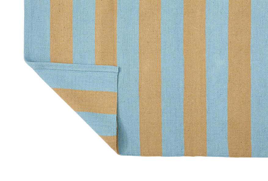 teppich matte 60x90 mit blockstreifen, recyclingbaumwolle handmade. Mint, türkis. GOTS zertifiziert. erhältlich bei www.luiseundfritz.de