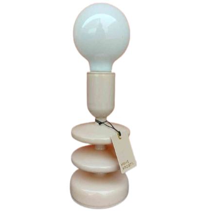 Tischleuchte LED beige Glas EVAA-M ca. 27 cm Dekoleuchte Batteriebetrieb 3xAA bei www.luiseundfritz.de